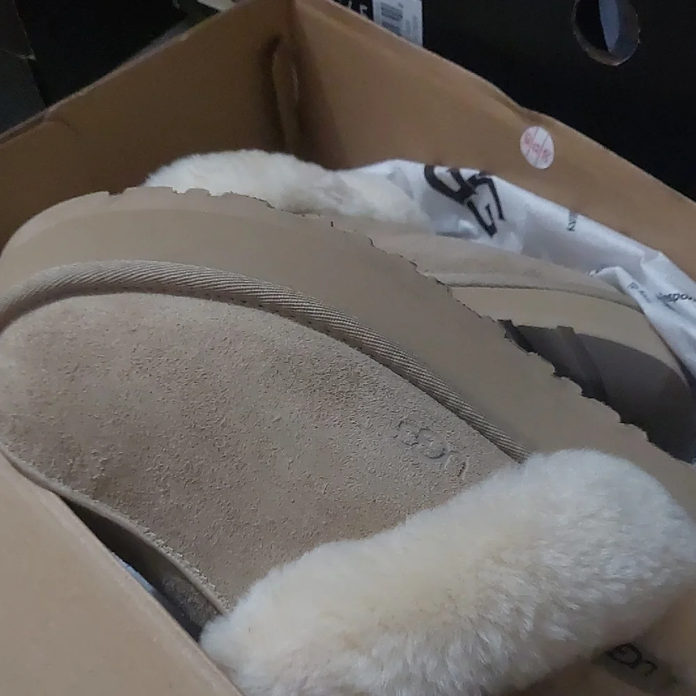 UGG Chestnut Sheepskin Slippers with Open Back. Used Once - Picture 4 of 7